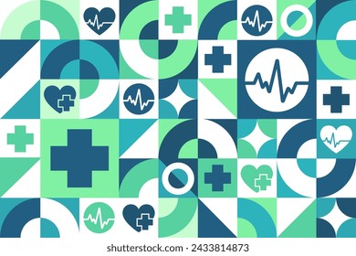 Happy Doctor's Day. Seamless geometric pattern. Template for background, banner, card, poster. Vector EPS10 illustration