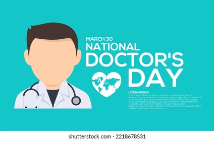 Happy Doctor's Day Vector Illustration. National Doctors Day. Template for Background, Banner, Greeting Card, Poster, Web and Social Media Post.