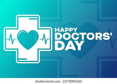Feliz Día de los Médicos. Ilustración vectorial. Afiche de vacaciones