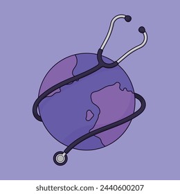 Feliz Día del Doctor Ilustración vectorial Icono médico Ilustración del estetoscopio