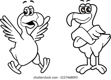 Happy Dodo Cartoon vector art and illustration