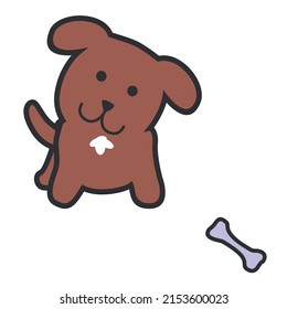 Happy Dog with its Bone