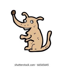 caricatura de perro feliz