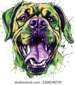 Happy Dog Cartoon Hulk tshirt design, Vector,  illustration, Animal