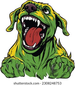 Happy Dog Cartoon Hulk tshirt design, Vector,  illustration, Animal