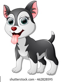 Happy dog cartoon isolated on white background