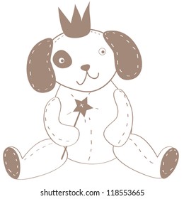 happy dog cartoon, line art, coloring, fairy tale