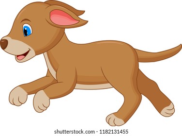 Happy dog cartoon running