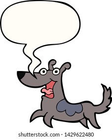 happy dog cartoon with speech bubble