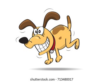 Happy Dog cartoon. vector