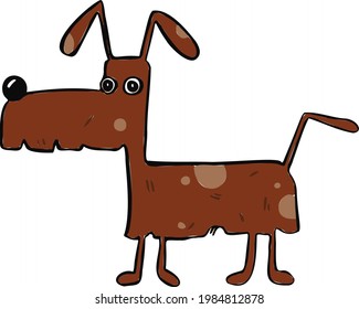 Happy Dog Character Waving. High quality illustration