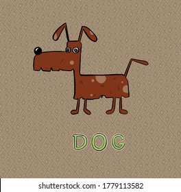 Happy Dog Character Waving Vector