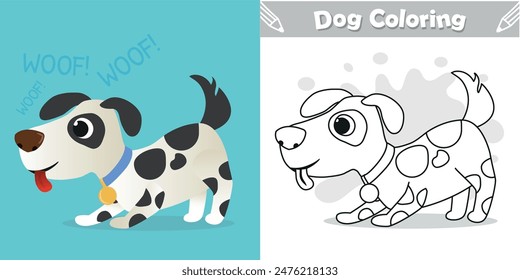 Happy dog coloring for kids