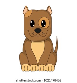 happy dog cute animal character