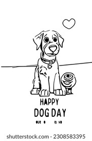 Happy dog day logo design and poster 