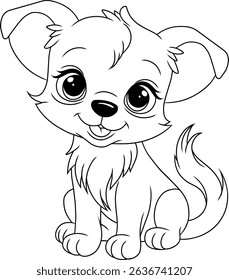Happy Dog Design Coloring Sketch Book