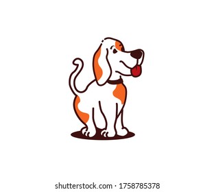 HAPPY DOG Face Cartoon Vector illustration