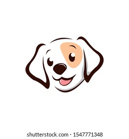 happy dog face vector logo design