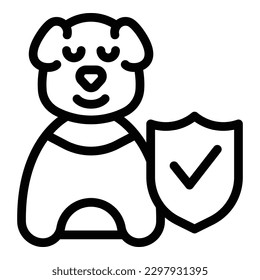 Happy dog icon outline vector. Pet restaurant. Cafe meal