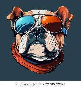 Happy dog illustration. Cool print for t-shirt