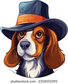 Happy Dog isolated on white background, Vector