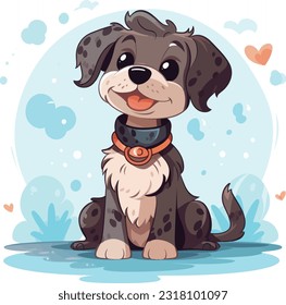 Happy Dog isolated on white background, Vector
