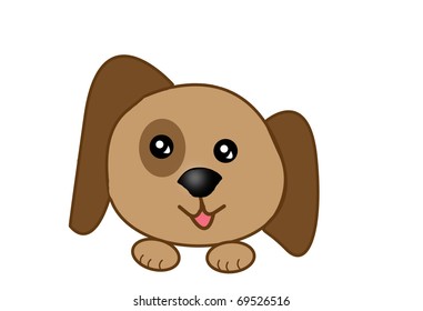 Happy dog, isolated on white background, vector illustration