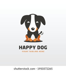 happy dog logo vector design. a unique, exclusive, elegant, professional, clean, simple, modern logo. It would be perfect for your company