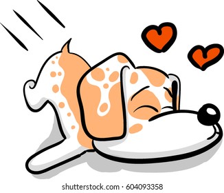 happy dog in love
