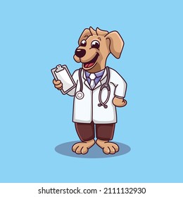 Happy Dog Medic cartoon illustration