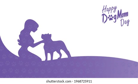 Happy Dog Mom Day Wallpaper Vector With Mom And Dog