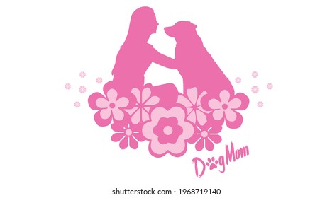 feliz madre de perro vector con mamá y perro
