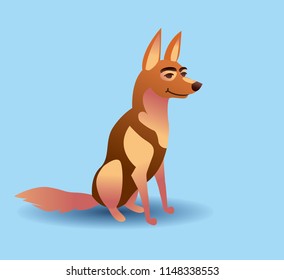 happy dog ​​waiting for the owner