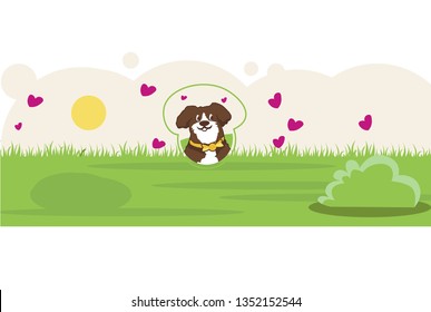 
happy dog ​​in the park