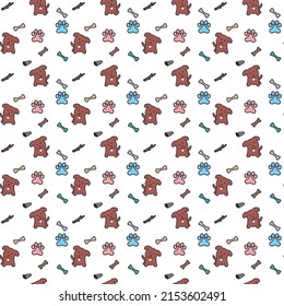 Happy Dog Pattern Illustration Drawing
