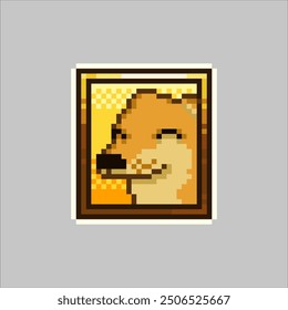 Happy dog, pixel art meme