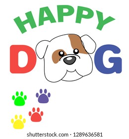 happy dog, puppy vector illustration for t-shirt print and other uses. Can be used for design of cards