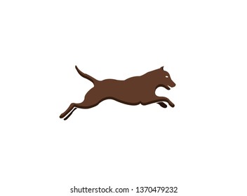 Happy dog run and jump for logo vector design illustrator