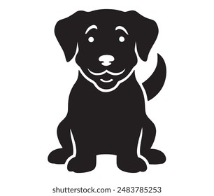 Happy Dog silhouette art vector illustration