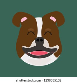a happy dog is smiling