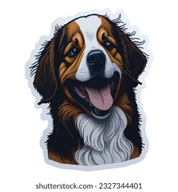 Diseño de vectores de pegatinas para perros felices