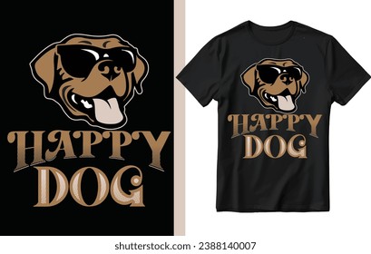 Happy dog t shirt design, dog t shirt design, dog.