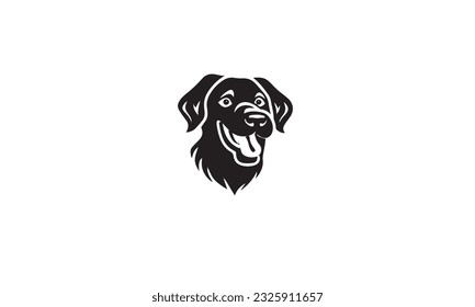 Happy Dog Tongue dog logo black simple flat icon on white background