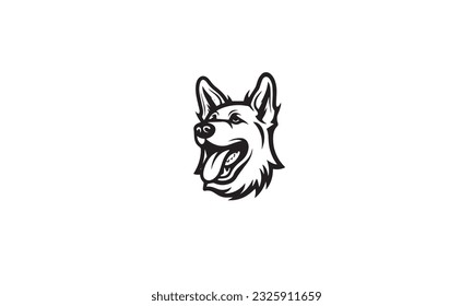 Happy Dog Tongue dog logo black simple flat icon on white background