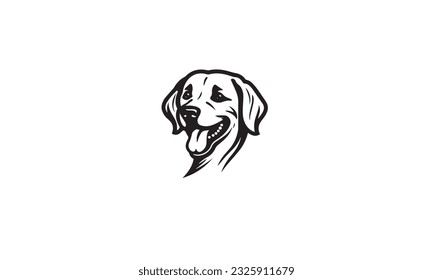 Happy Dog Tongue dog logo black simple flat icon on white background