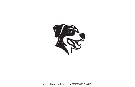 Happy Dog Tongue dog logo black simple flat icon on white background