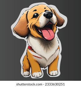 A happy dog vector art .