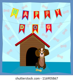 Happy dog vector design