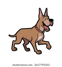 happy dog ​​walking vector illustration
