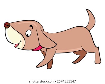 A happy dog walking vector illustration